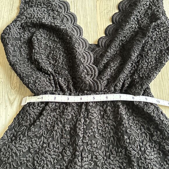 Audrey 3 + 1 Made In The USA Black Lace Short Romper Size Small - Picture 2 of 9